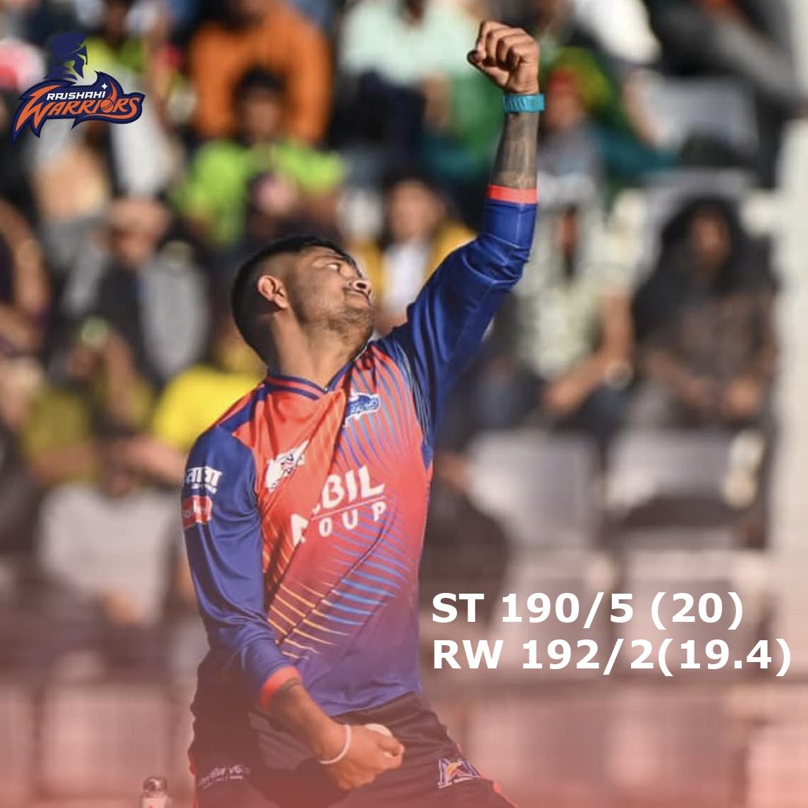 सन्दीप लामिछाने सम्मिलित राजशाही वारियर्सले बंगलादेश प्रिमियर लिगमा विजयी सुरूवात गरेको छ ।